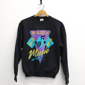 Vintage My Heart's In Music NFMC Sweatshirt Small